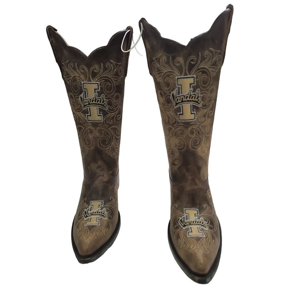 Idaho Vandals Gameday Embroidered‎ Women's Western Cowgirl Boots Size 7.5B New